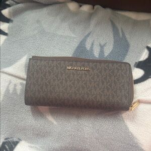 Michael Kors Dark Brown Zip-Around Wallet